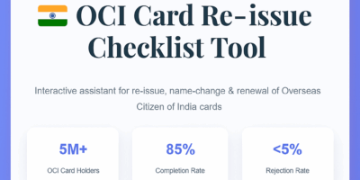 OCI Card Re-issue Checklist Tool