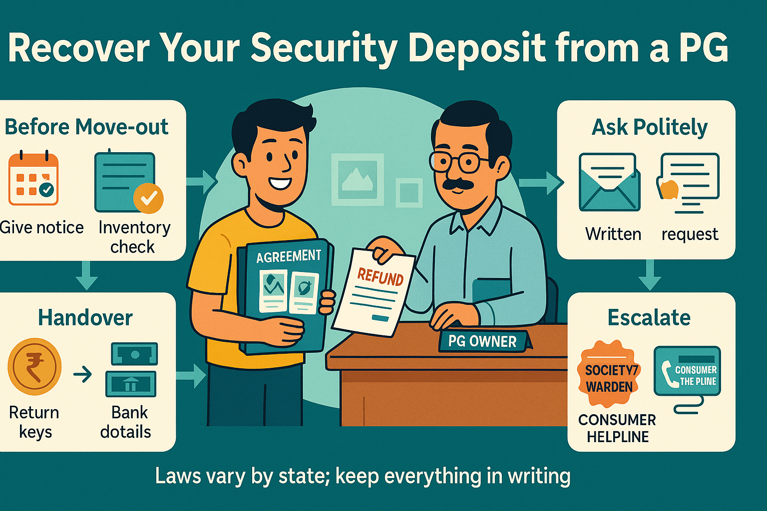 How to Recover Your Security Deposit from a PG & Handle Police Complaints | eVaakil India