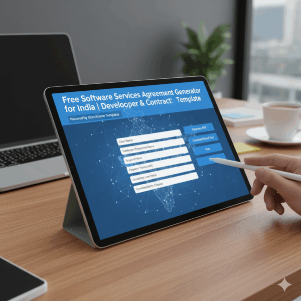 Free Software Services Agreement Generator for India | Developer & Freelancer Contract Template