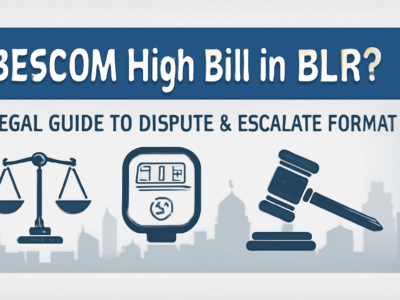BESCOM High Bill in BLR? Legal Guide to Dispute & Escalate Format