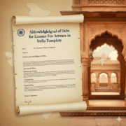 Acknowledgment of Debt for Licence Fee Arrears in India Template