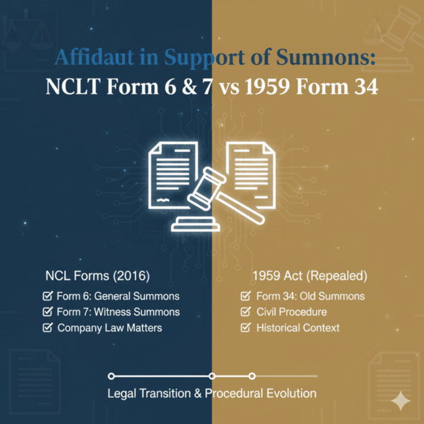 Title: Affidavit in Support of Summons: A Guide to NCLT Form 6 & 7 vs 1959 Form 34