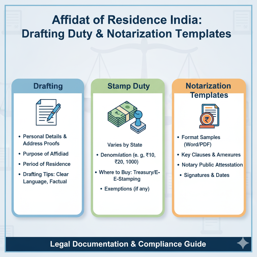Affidavit of Residence India (2025): A Complete Guide to Drafting, Stamp Duty & Notarization | State-wise Rules & Templates