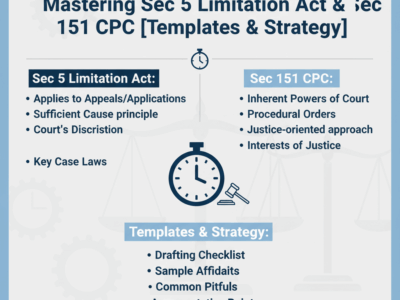 Condonation of Delay in India Mastering Sec 5 Limitation Act & Sec 151 CPC [Templates & Strategy]