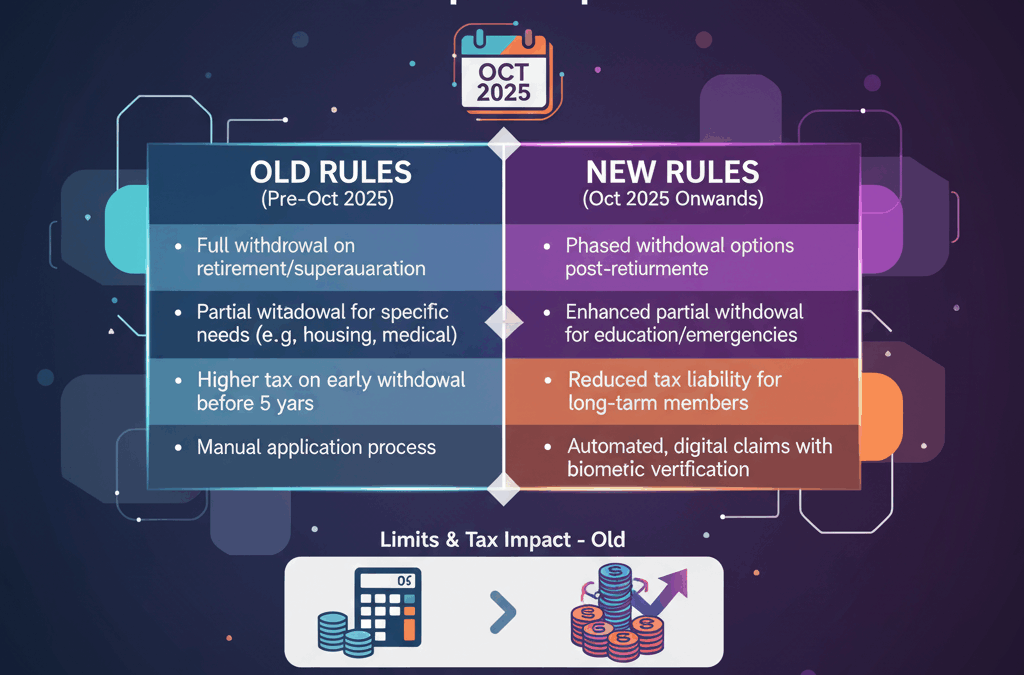 EPFO Withdrawal Rules Oct 2025 New vs Old PF Rules, Limits & Tax Impact Explained