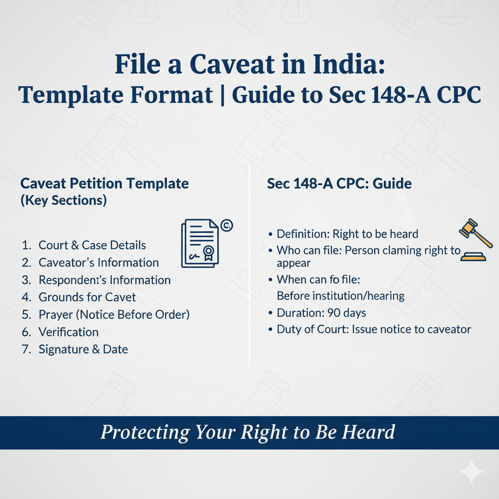 File a Caveat in India Template Format Guide to Sec 148-A CPC
