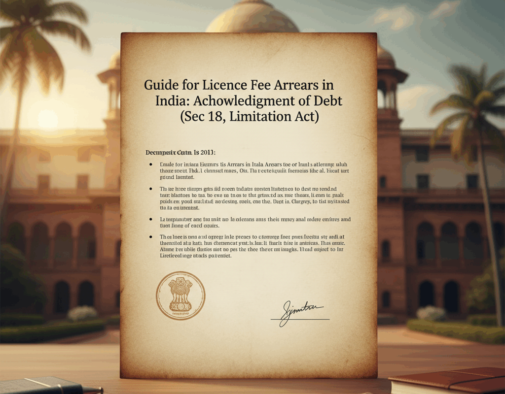 Guide for Licence Fee Arrears in India Acknowledgment of Debt (Sec 18, Limitation Act