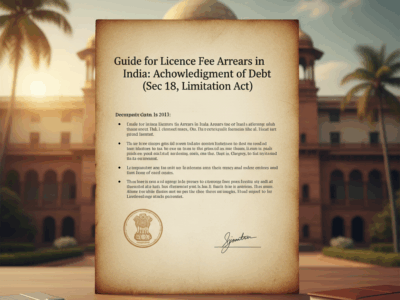 Guide for Licence Fee Arrears in India Acknowledgment of Debt (Sec 18, Limitation Act