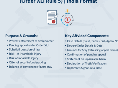 Guide to Stay of Execution Affidavit (Order XLI Rule 5) India Format