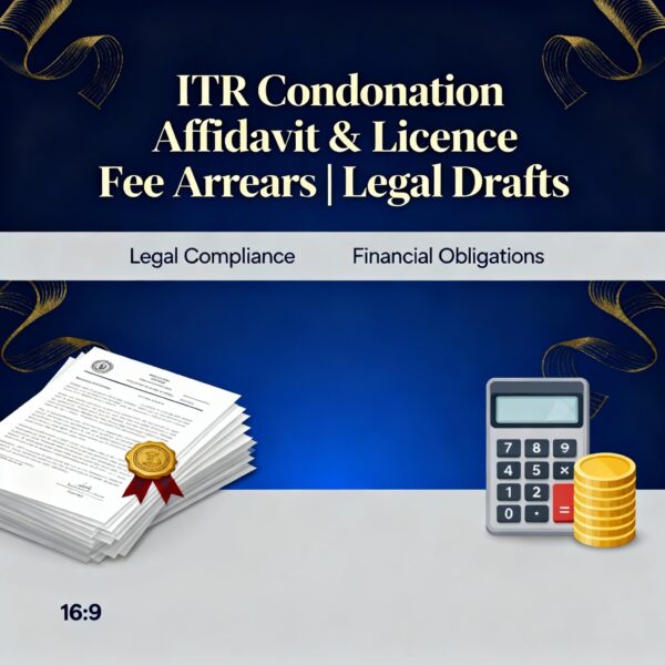 ITR Condonation Affidavit & Licence Fee Arrears Legal Drafts