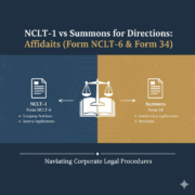 NCLT-1 vs Summons for Directions Affidavits (Form NCLT-6 & Form 34)