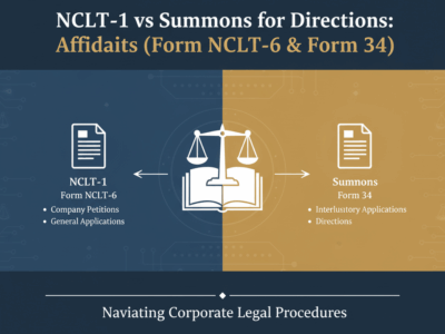 NCLT-1 vs Summons for Directions Affidavits (Form NCLT-6 & Form 34)