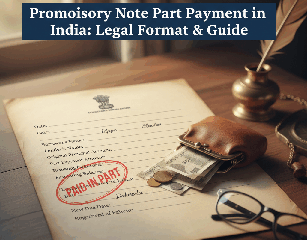 Promissory Note Part Payment in India Legal Format & Guide