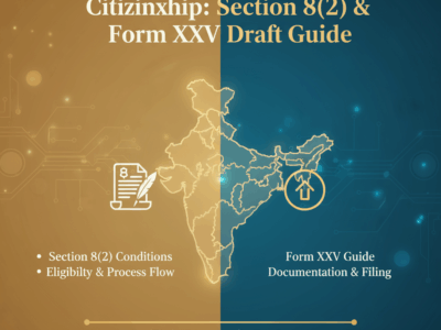 Resume Indian Citizenship Section 8(2) & Form XXV Draft Guide