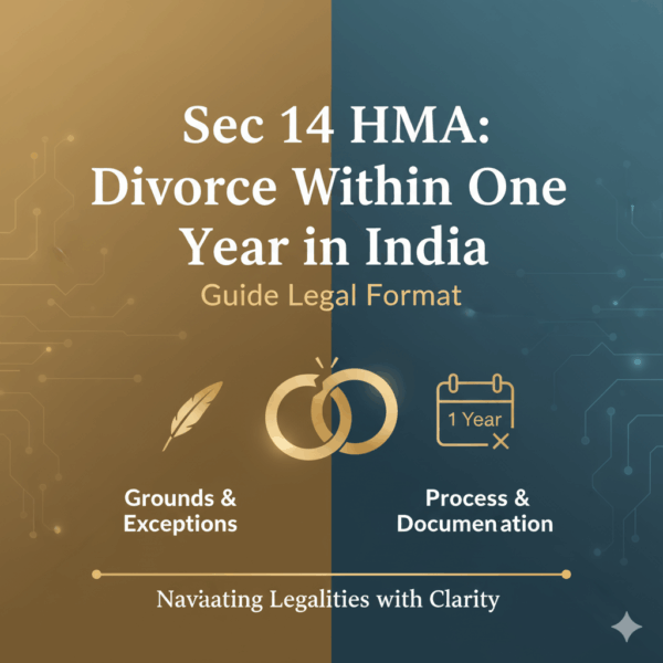Sec 14 HMA Divorce Within One Year in India Guide Legal Format