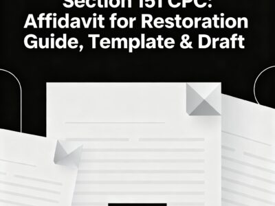 Section 151 CPC Affidavit for Restoration Guide, Template & Draft