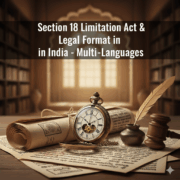 Section 18 Limitation Act & Legal Format in India - Multi-Languages