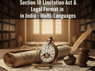 Section 18 Limitation Act & Legal Format in India - Multi-Languages