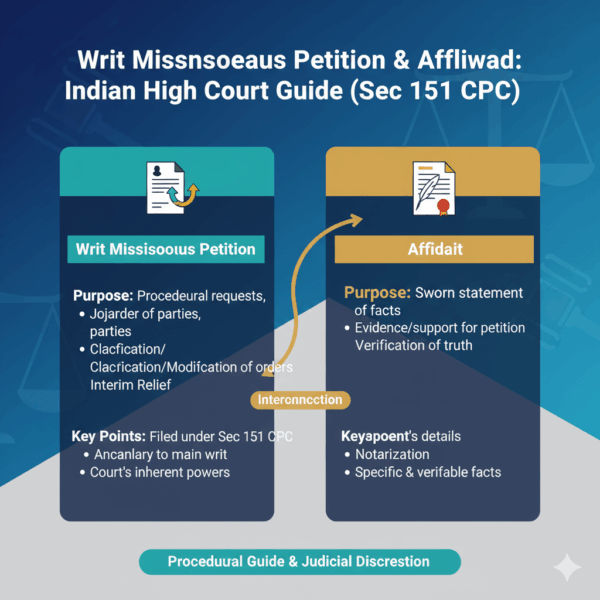 Writ Miscellaneous Petition & Affidavit Indian High Court Guide (Sec 151 CPC)