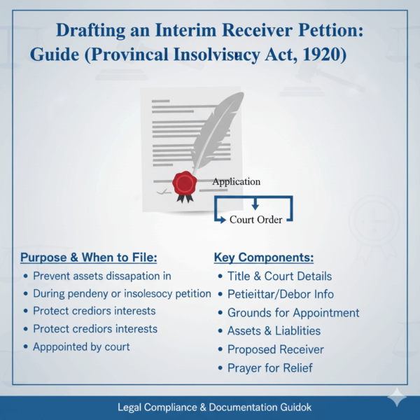 Drafting an Interim Receiver Petition: Guide (Provincial Insolvency Act, 1920)