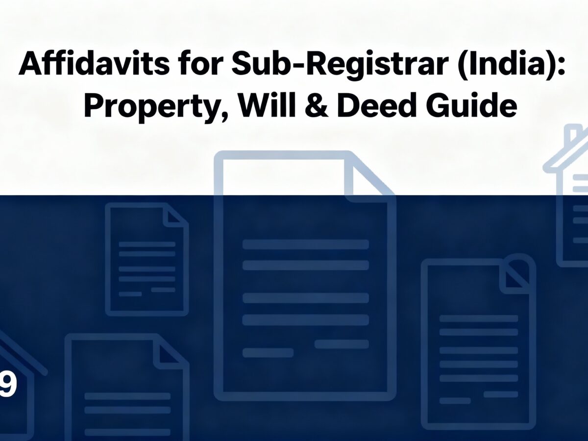 Affidavits for Sub-Registrar (India) Property, Will & Deed Guide