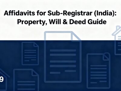 Affidavits for Sub-Registrar (India) Property, Will & Deed Guide