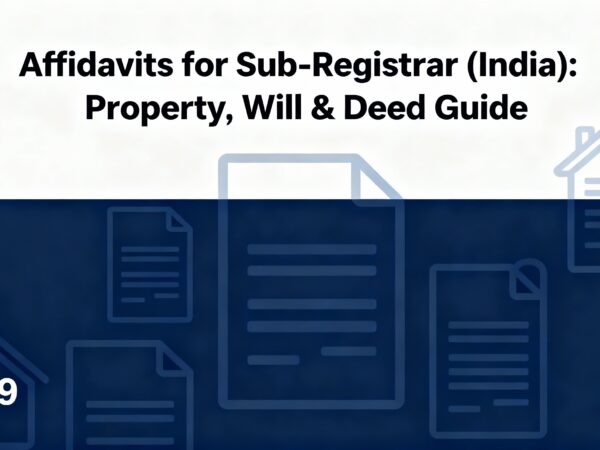Affidavits for Sub-Registrar (India) Property, Will & Deed Guide