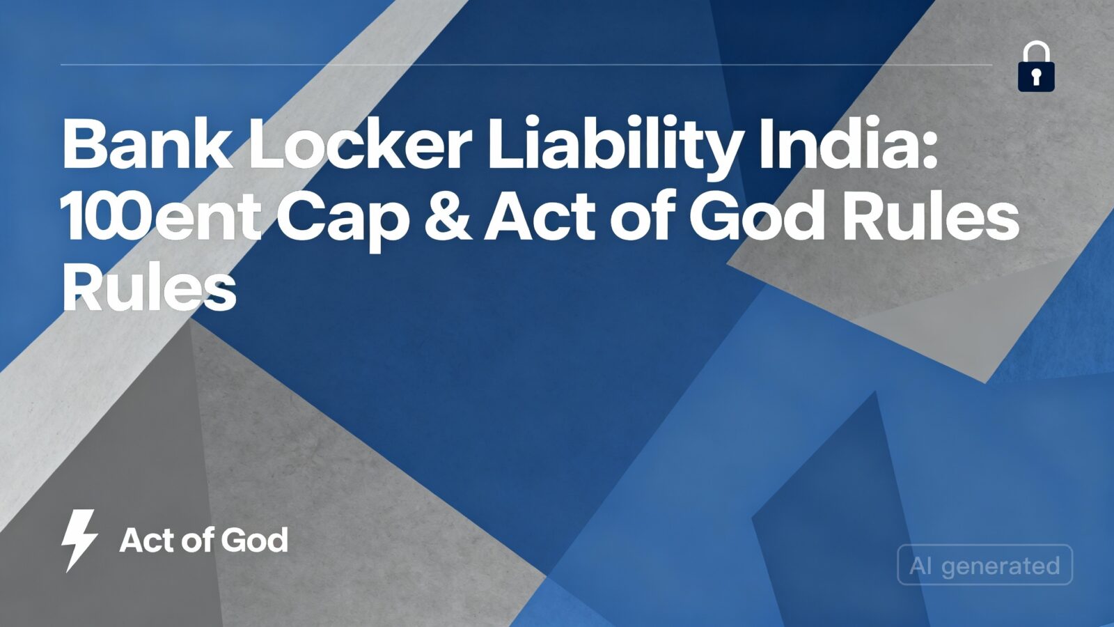 Bank Locker Liability India 100x Rent Cap & 'Act of God' Rules