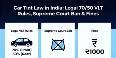 Car Tint Law in India Legal 7050 VLT Rules, Supreme Court Ban & Fines