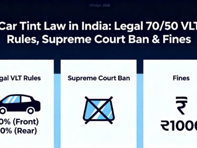 Car Tint Law in India Legal 7050 VLT Rules, Supreme Court Ban & Fines