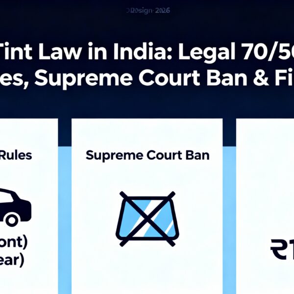 Car Tint Law in India Legal 7050 VLT Rules, Supreme Court Ban & Fines