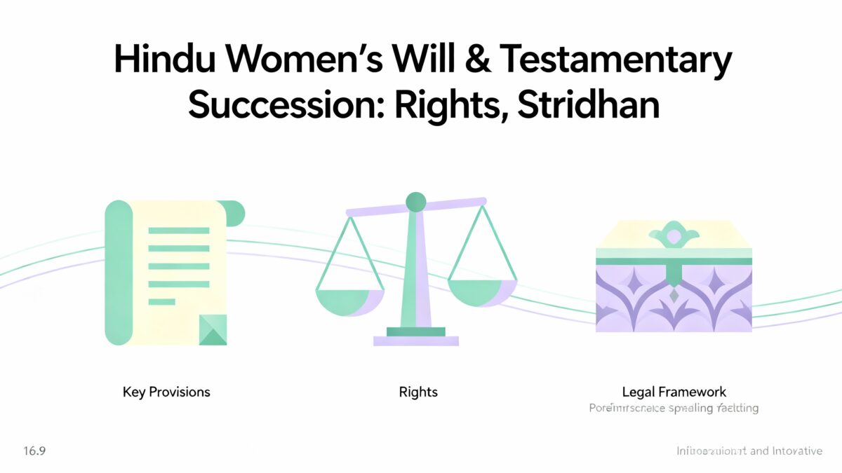 Hindu Women’s Will & Testamentary Succession Rights, Stridhan