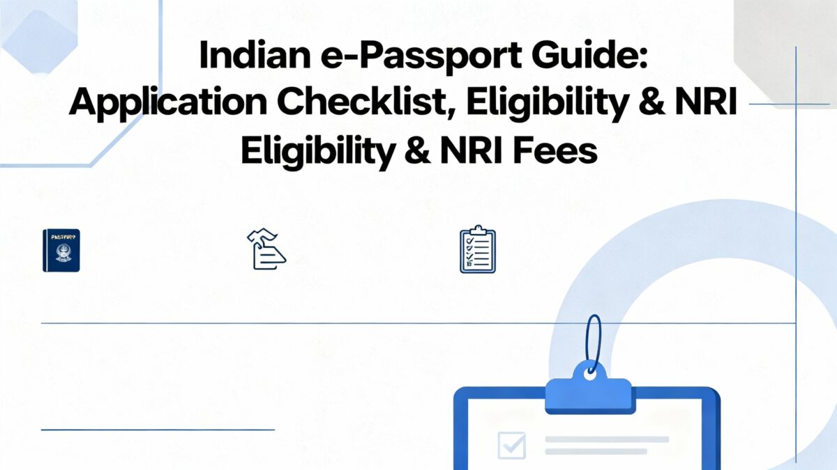 Indian e-Passport Guide Application Checklist, Eligibility & Nri fees