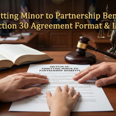 Admitting Minor to Partnership Benefits Section 30 Agreement Format & Law
