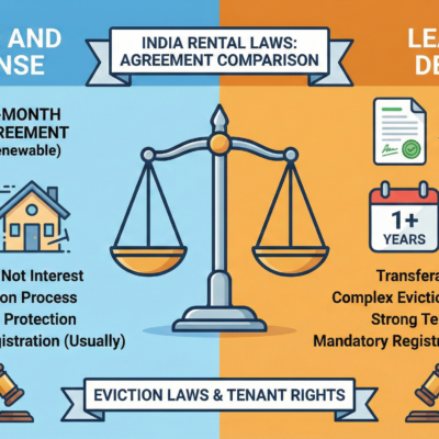 Leave and License vs. Lease 11-Month Rental Agreements & Eviction Laws in India