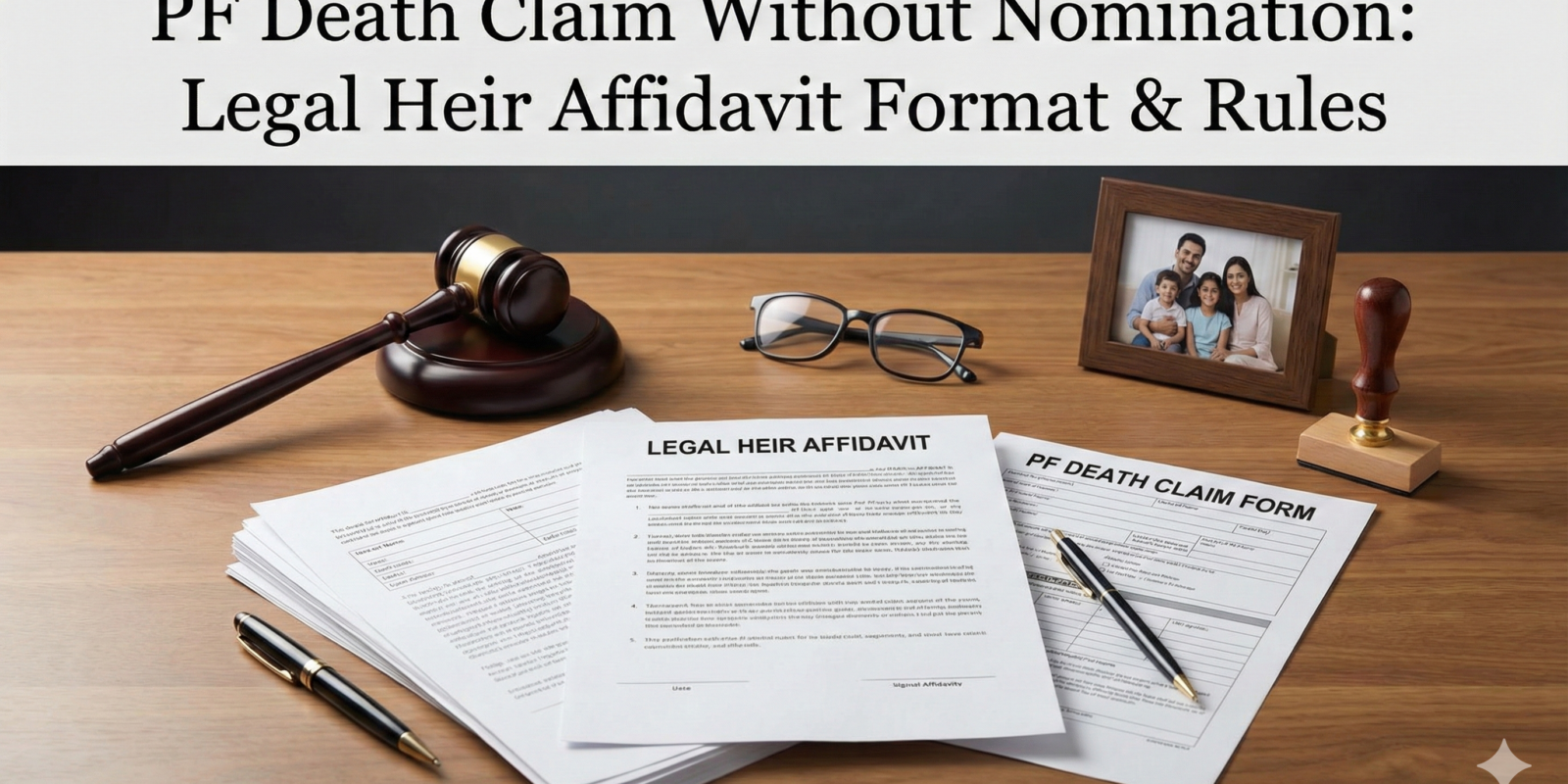 PF Death Claim Without Nomination Legal Heir Affidavit Format & Rules