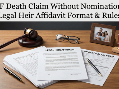 PF Death Claim Without Nomination Legal Heir Affidavit Format & Rules