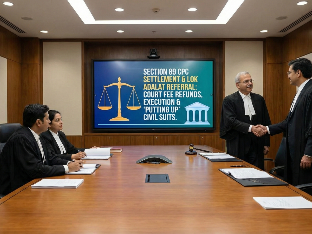 Section 89 CPC Settlement & Lok Adalat Referral Court Fee Refunds, Execution & 'Putting Up' Civil Suits