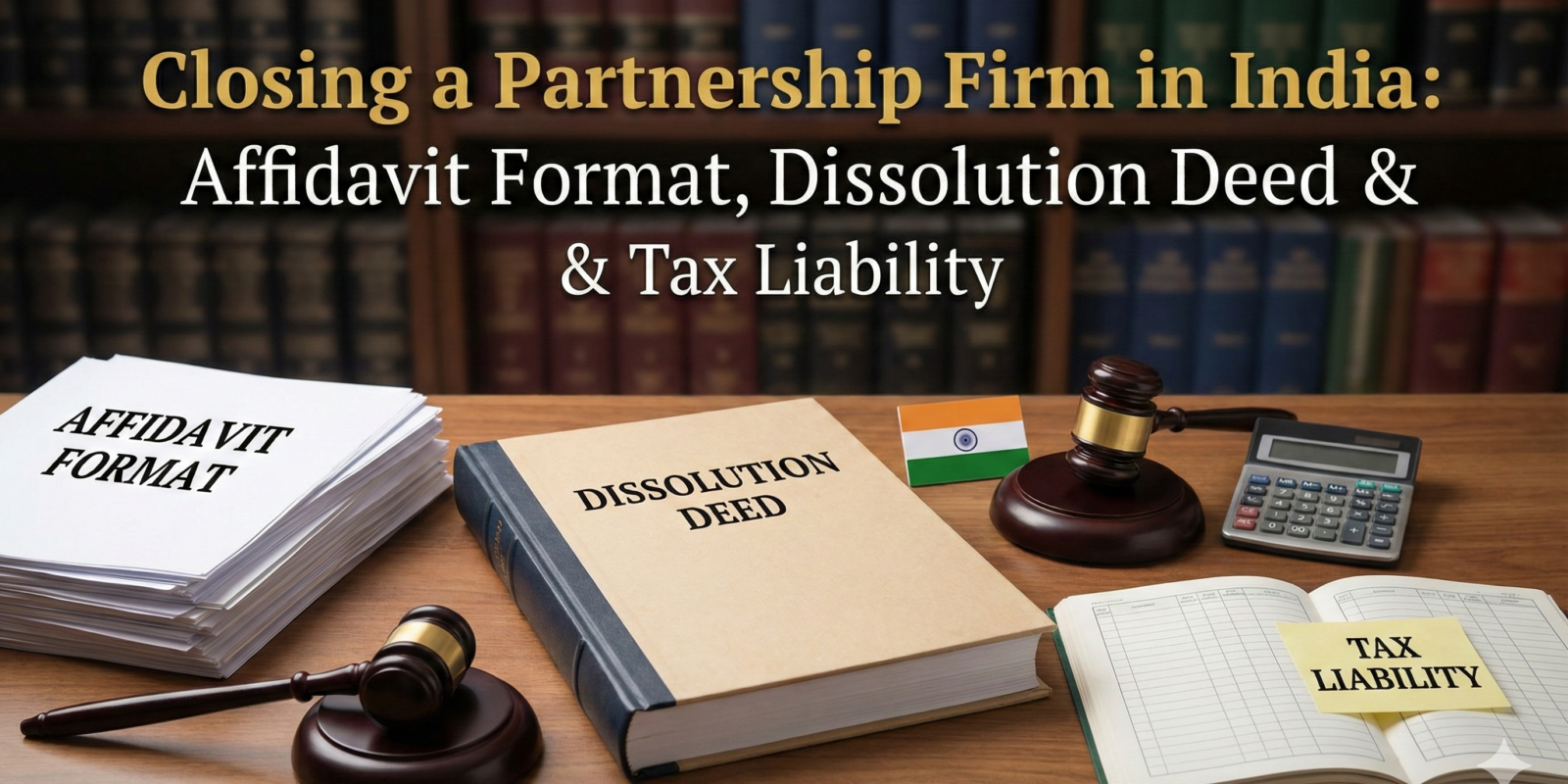 Closing a Partnership Firm in India Affidavit Format, Dissolution Deed & Tax Liability