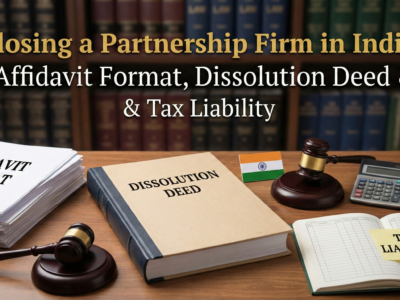 Closing a Partnership Firm in India Affidavit Format, Dissolution Deed & Tax Liability