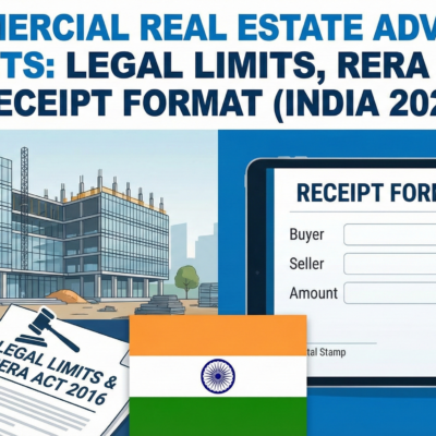 Commercial Real Estate Advance Payments: Legal Limits, RERA Rules & Receipt Format (India 2026)