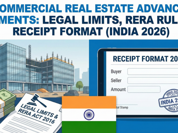 Commercial Real Estate Advance Payments: Legal Limits, RERA Rules & Receipt Format (India 2026)