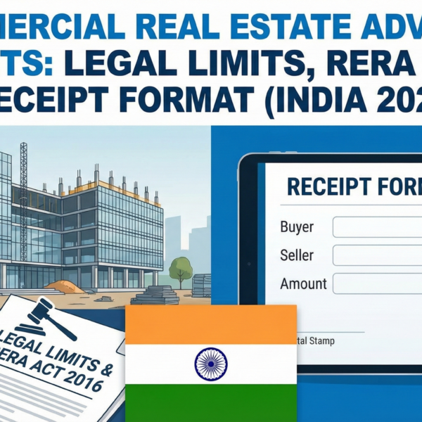 Commercial Real Estate Advance Payments: Legal Limits, RERA Rules & Receipt Format (India 2026)