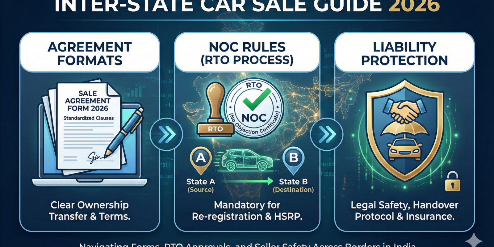 Inter-State Car Sale Guide 2026 Agreement Formats, NOC Rules & Liability Protection