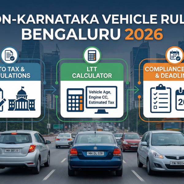 Non-Karnataka Vehicle Rules Bengaluru 2026 RTO Tax, LTT Calculator & Compliance Guide Evaakil