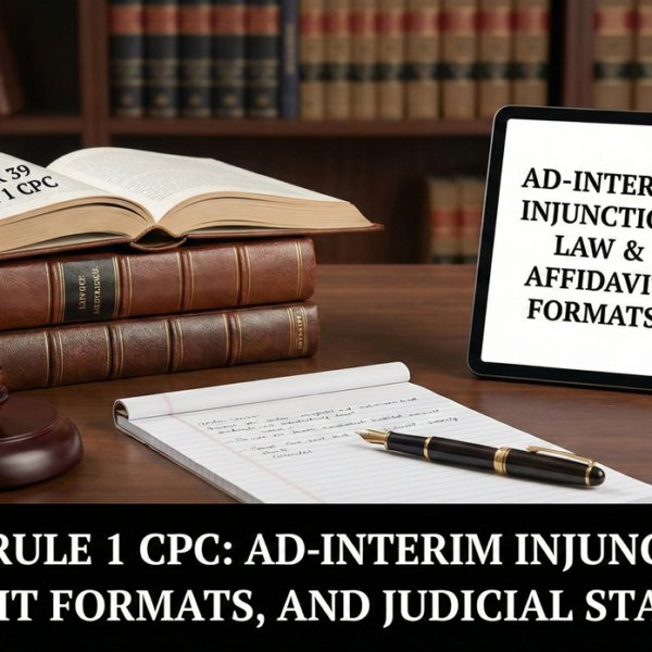 Order 39 Rule 1 CPC Ad-Interim Injunction Law, Affidavit Formats, and Judicial Standards