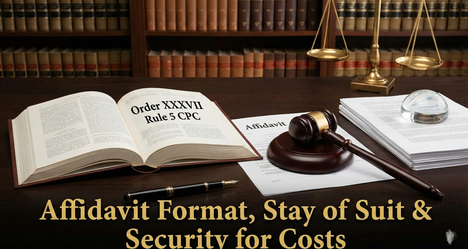 Order XXXVII Rule 5 CPC Affidavit Format, Stay of Suit & Security for Costs