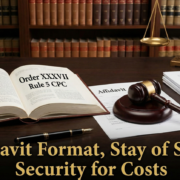 Order XXXVII Rule 5 CPC Affidavit Format, Stay of Suit & Security for Costs