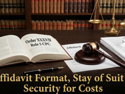 Order XXXVII Rule 5 CPC Affidavit Format, Stay of Suit & Security for Costs