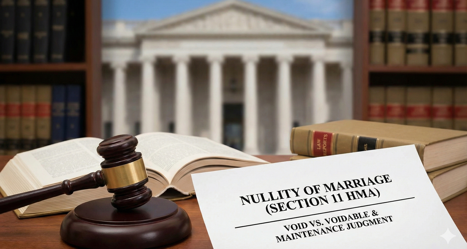 Nullity of Marriage (Section 11 HMA) Void vs. Voidable & Maintenance Judgment